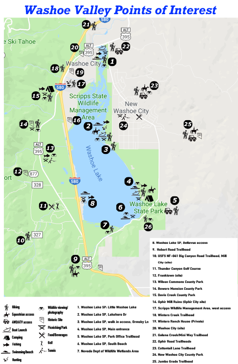 Washoe Valley Points of Interest map